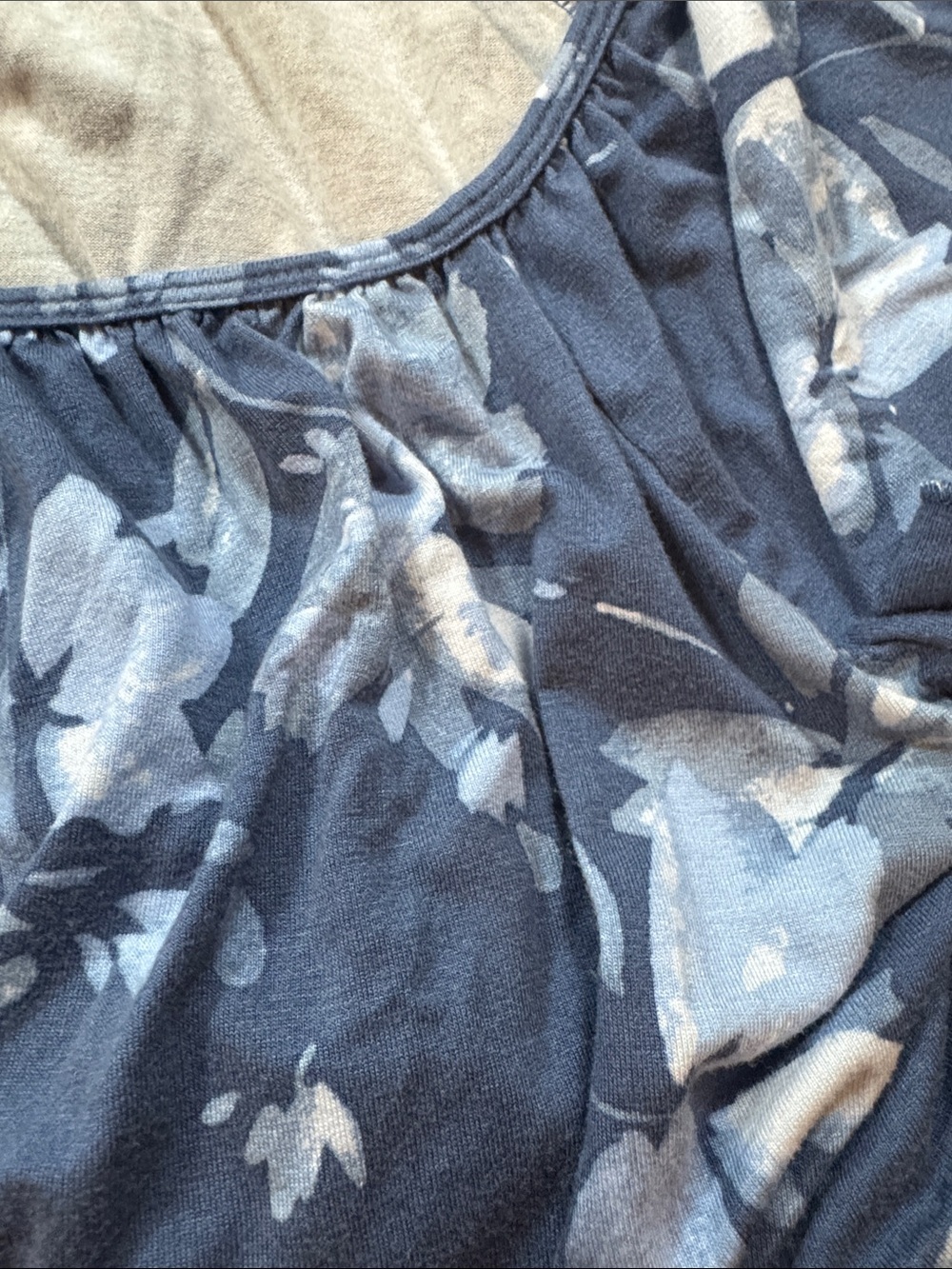 torrid Navy Blue Floral Elastic Waist top jersey super soft - Picture 8 of 8